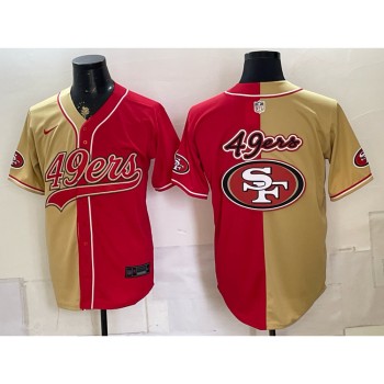 Youth San Francisco 49ers Red Split Cool Base Stitched Baseball Jersey