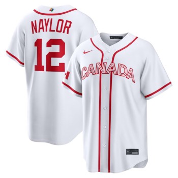 Men's Canada Baseball #12 Josh Naylor White 2026 World Baseball Classic Home Stadium Jersey