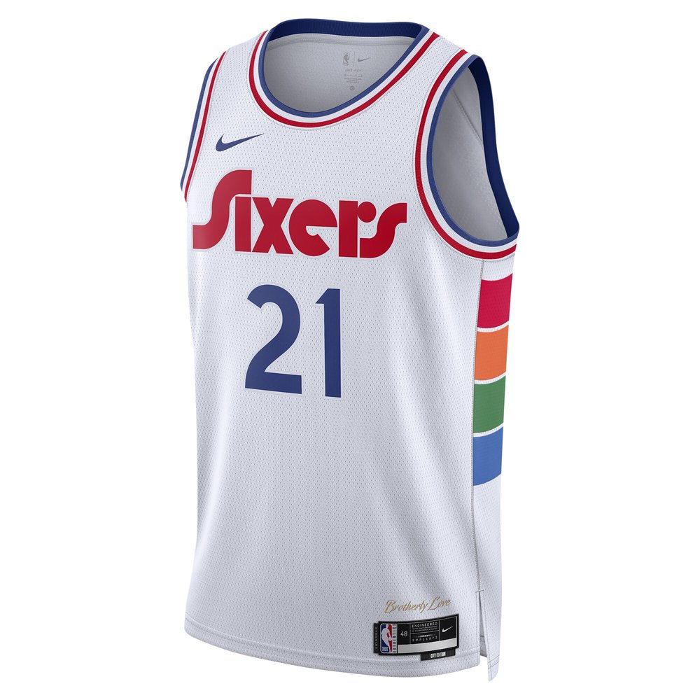 Unisex Philadelphia 76ers Joel Embiid White 2024/25 Swingman Player Jersey - City Edition