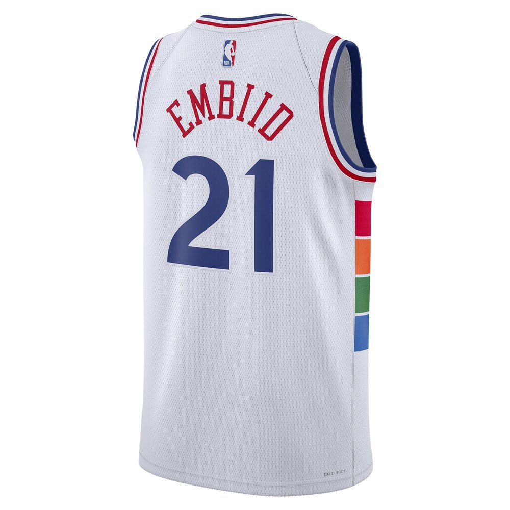 Unisex Philadelphia 76ers Joel Embiid White 2024/25 Swingman Player Jersey - City Edition