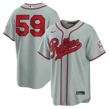 Men's Philadelphia Phillies #59 Jhoan Duran Nike Gray 2026 Field of Dreams Stadium Jersey