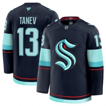 Men's Seattle Kraken #13 Brandon Tanev Navy 2024-25 Home Stitched Hockey Premium Jersey