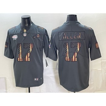 Youth Buffalo Bills #17 Josh Allen Grey USA Flag Vapor Limited Jersey
