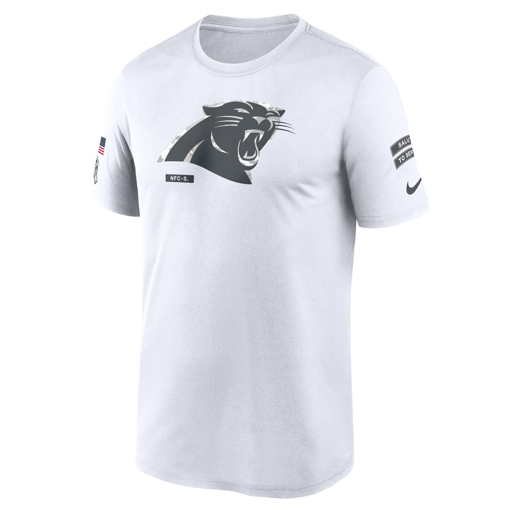 Men's Carolina Panthers White 2024 Salute To Service Legend Performance T-Shirt