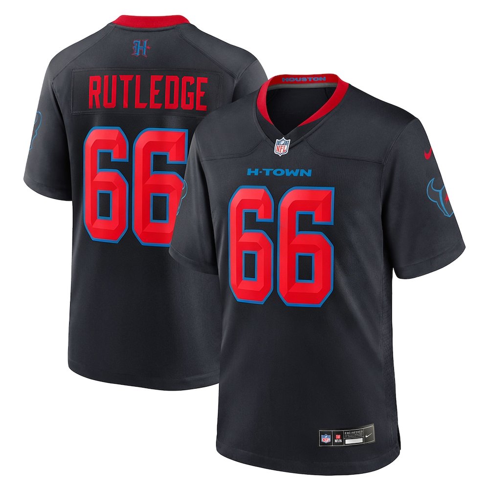 Men's Houston Texans #66 Keylan Rutledge Navy 2026 NFL Draft Game Jersey