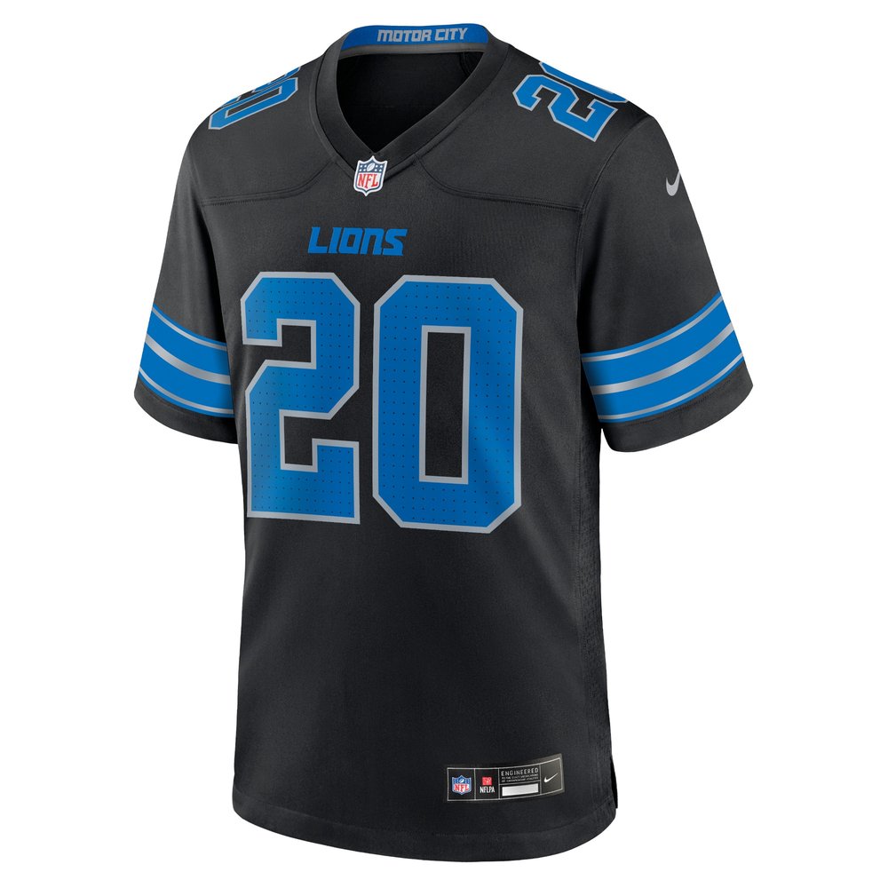 Men's Detroit Lions #20 Barry Sanders Black 2nd Alternate Retired Player Game Jersey