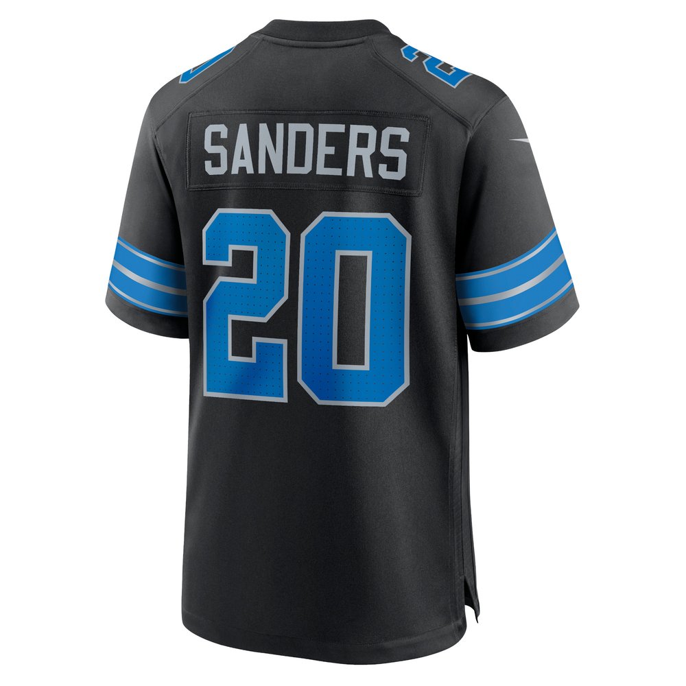 Men's Detroit Lions #20 Barry Sanders Black 2nd Alternate Retired Player Game Jersey