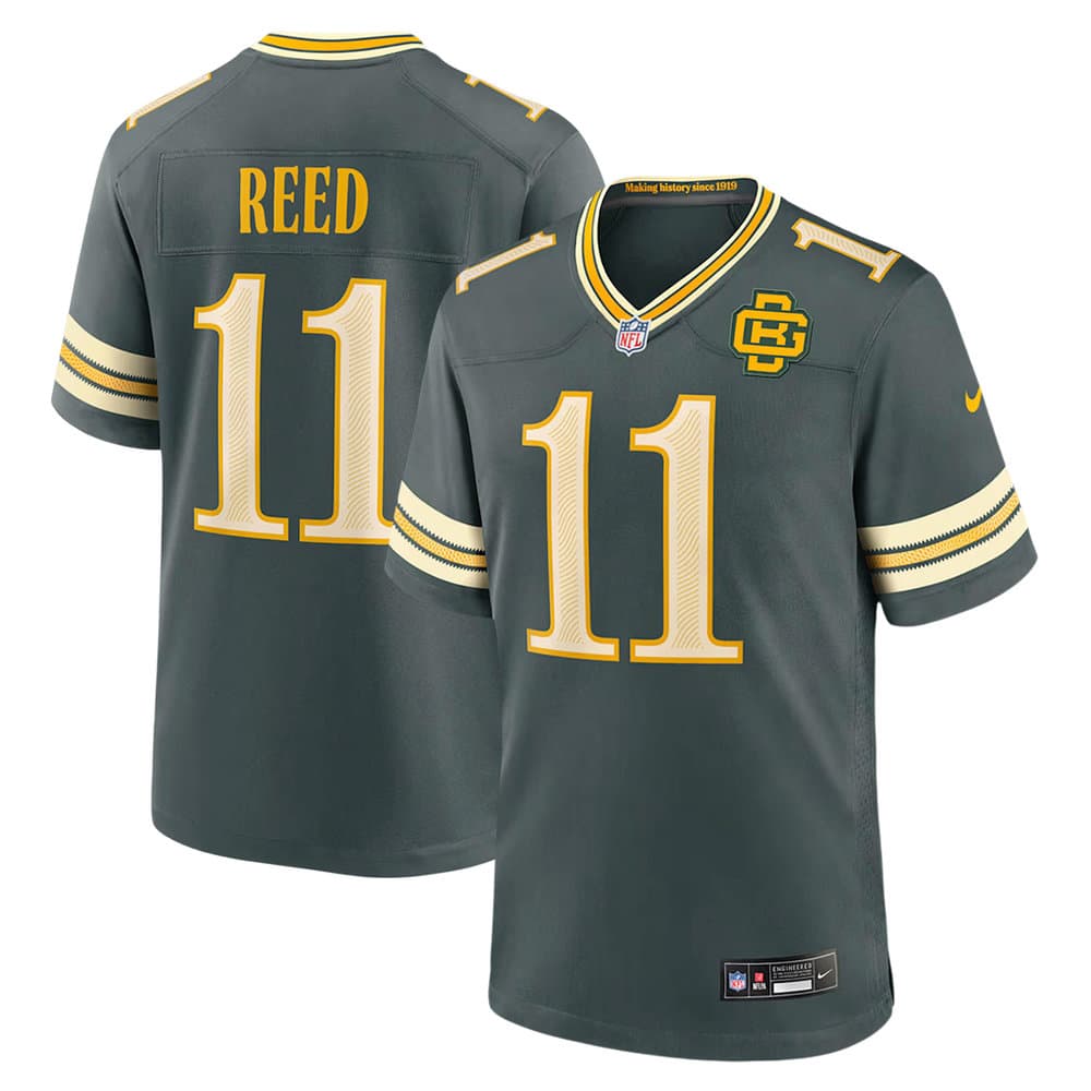 Men's Green Bay Packers #11 Jayden Reed Green 2026 Rivalries Collection Game Jersey