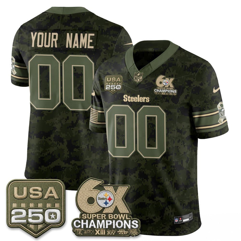Men's Pittsburgh Steelers Camo 2026 Salute to Service Vapor F.U.S.E. Limited Custom Jersey