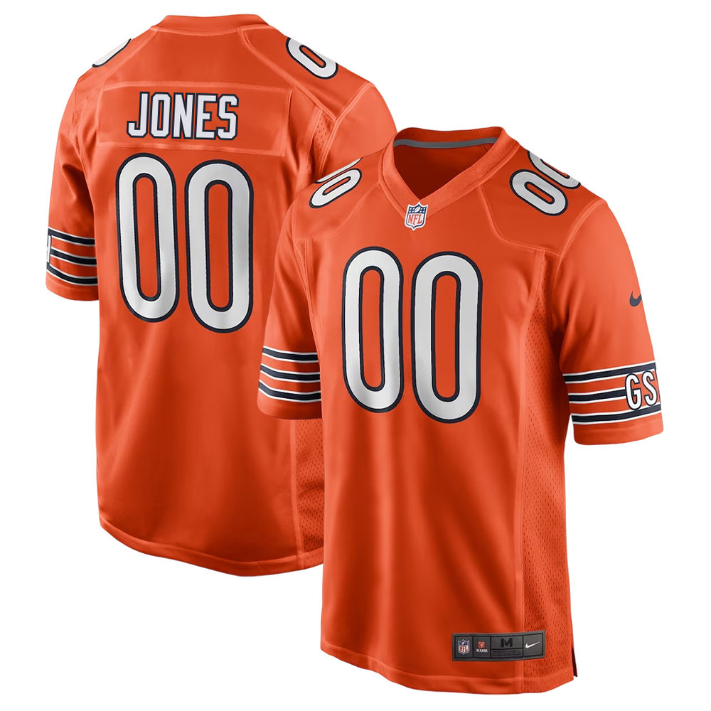 Men's Chicago Bears Logan Jones Orange 2026 NFL Draft Game Jersey