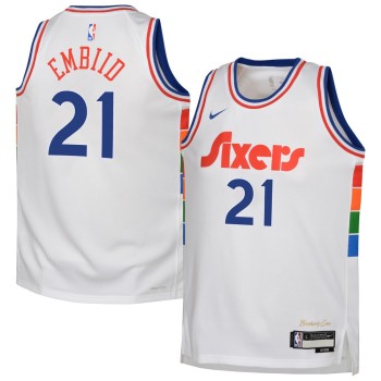 Youth Philadelphia 76ers Joel Embiid White 2024/25 Swingman Player Jersey - City Edition Youth Philadelphia 76ers Joel Embiid White 2024/25 Swingman Player Jersey - City Edition