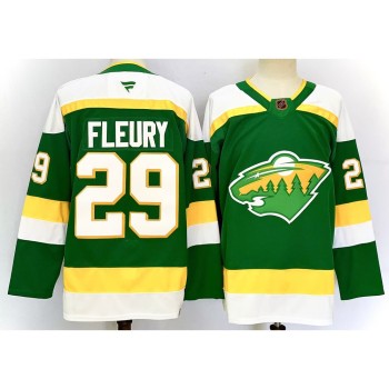 Men's Minnesota Wild #29 Marc-Andre Fleury Green 2024-25 Alternate Stitched Hockey Premium Jersey Men's Minnesota Wild #29 Marc-Andre Fleury Green 2024-25 Alternate Stitched Hockey Premium Jersey
