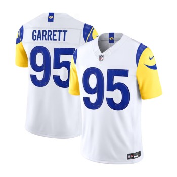 Men's Los Angeles Rams #95 Myles Garrett White Vapor F.U.S.E. Limited Jersey