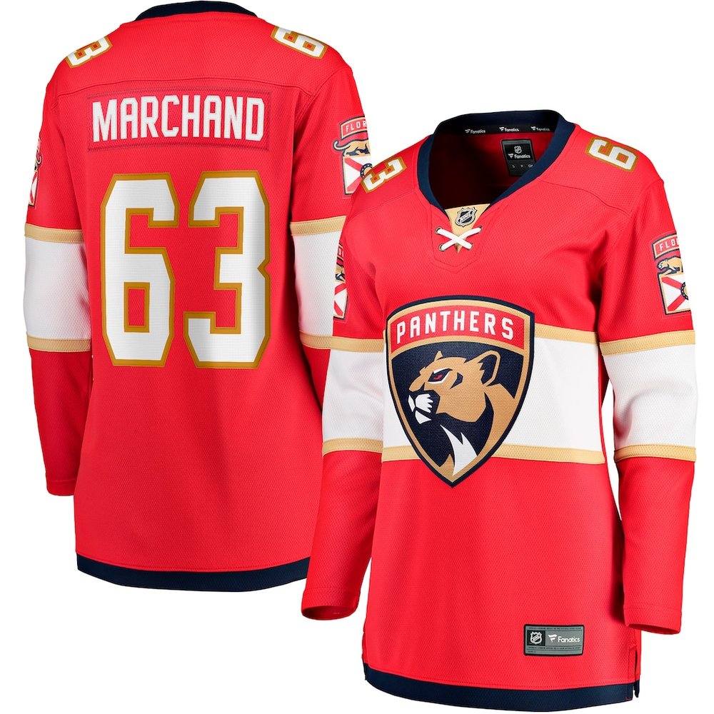 Women's Florida Panthers #63 Brad Marchand Red Home Player Jersey