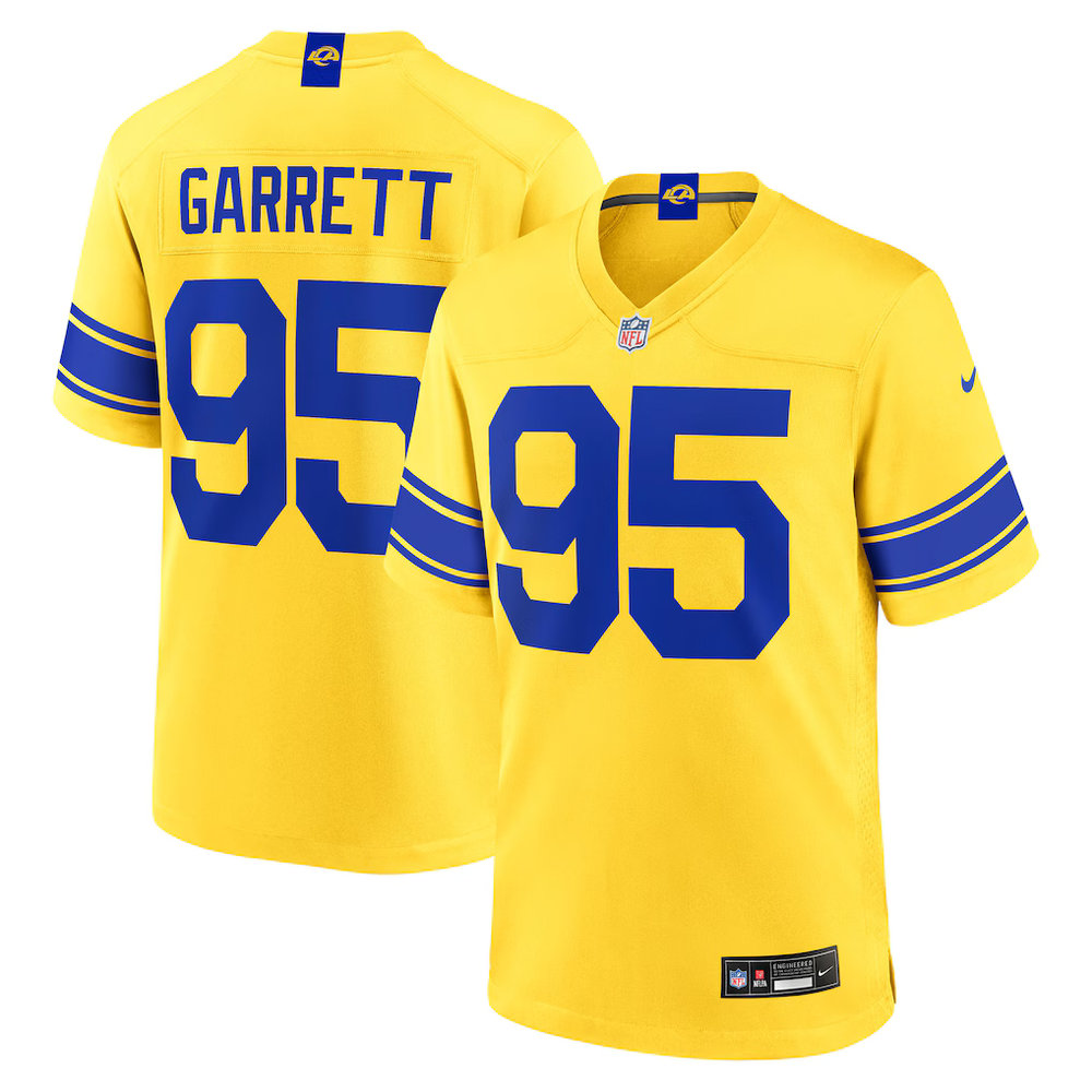 Youth Los Angeles Rams #95 Myles Garrett Nike Classic Sol Game Jersey