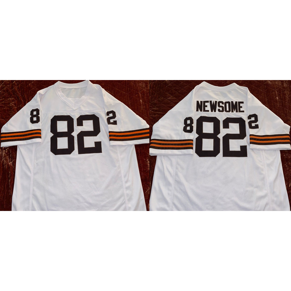 Men's Cleveland Browns #82 Ozzie Newsome White Stitched Football Jersey
