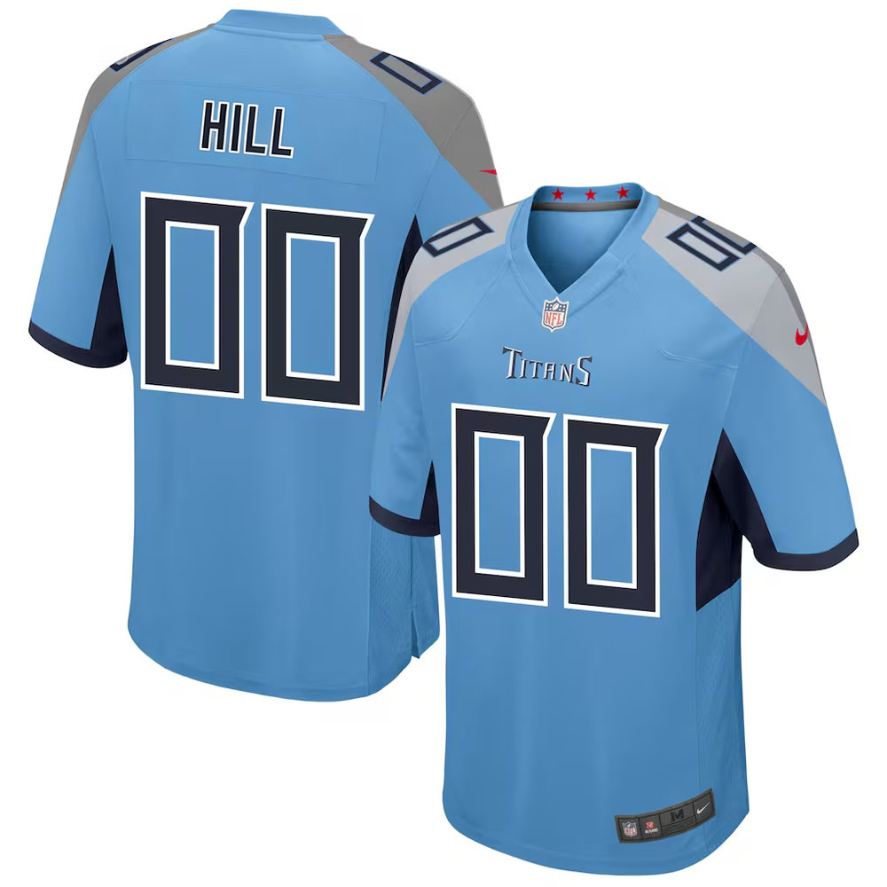 Men's Tennessee Titans Anthony Hill Blue 2026 NFL Draft Game Jersey