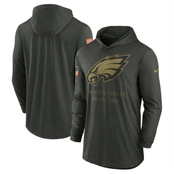 Men's Philadelphia Eagles Forest Green 2025 Salute to Service Sideline Dri-FIT Lightweight Pullover Hoodie Men's Philadelphia Eagles Forest Green 2025 Salute to Service Sideline Dri-FIT Lightweight Pullover Hoodie