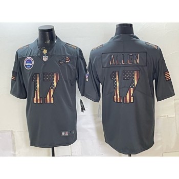 Youth Buffalo Bills #17 Josh Allen Grey USA Flag Vapor Limited Jersey