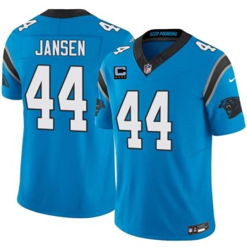Men's Carolina Panthers #44 J. J. Jansen Blue 2026 4-Star C Patch Vapor F.U.S.E. Limited Jersey