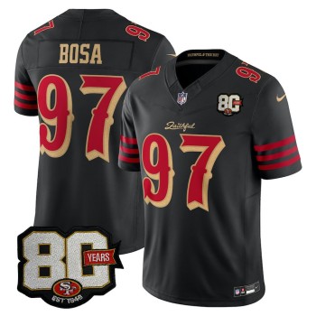 Youth San Francisco 49ers #97 Nick Bosa Black 80 Anniversary Rivalries Collection Vapor F.U.S.E. Limited Jersey