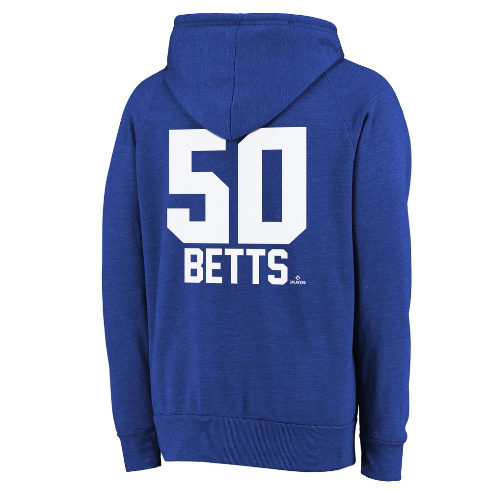Men's Los Angeles Dodgers #50 Mookie Betts Threads Royal 2024 World Series Champions Hoodie