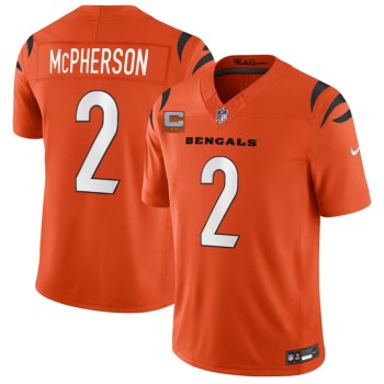 Men's Cincinnati Bengals #2 Evan McPherson Orange 2026 2-Star C Patch Vapor F.U.S.E. Untouchable Limited Jersey Men's Cincinnati Bengals #2 Evan McPherson Orange 2026 2-Star C Patch Vapor F.U.S.E. Untouchable Limited Jersey