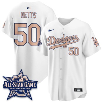 Men's Los Angeles Dodgers #50 Mookie Betts White 2026 MLB All-Star Jersey Men's Los Angeles Dodgers #50 Mookie Betts White 2026 MLB All-Star Jersey