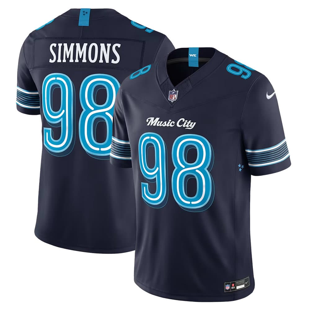 Men's Tennessee Titans #98 Jeffery Simmons Navy 2026 Rivalries Collection Vapor F.U.S.E. Limited Jersey