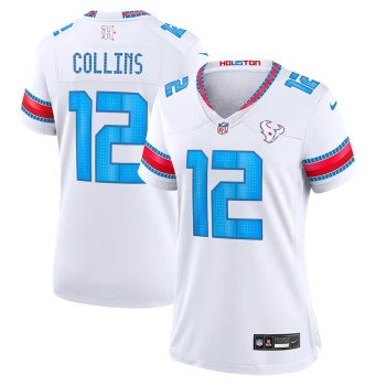 Women's Houston Texans #12 Nico Collins White 2026 Rivalries Collection Game Jersey