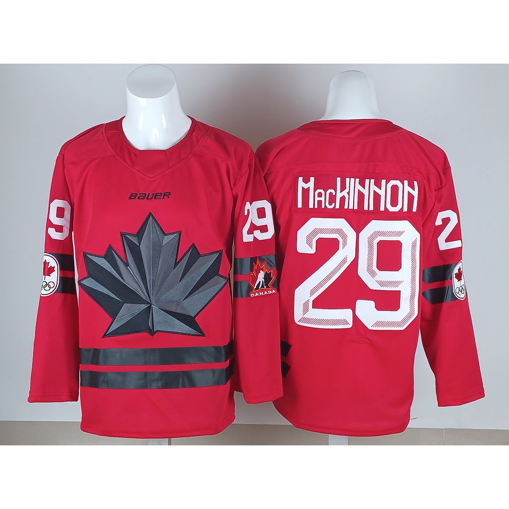 Youth Canada Hockey #29 Nathan MacKinnon Red 2026 Away Replica Jersey Youth Canada Hockey #29 Nathan MacKinnon Red 2026 Away Replica Jersey