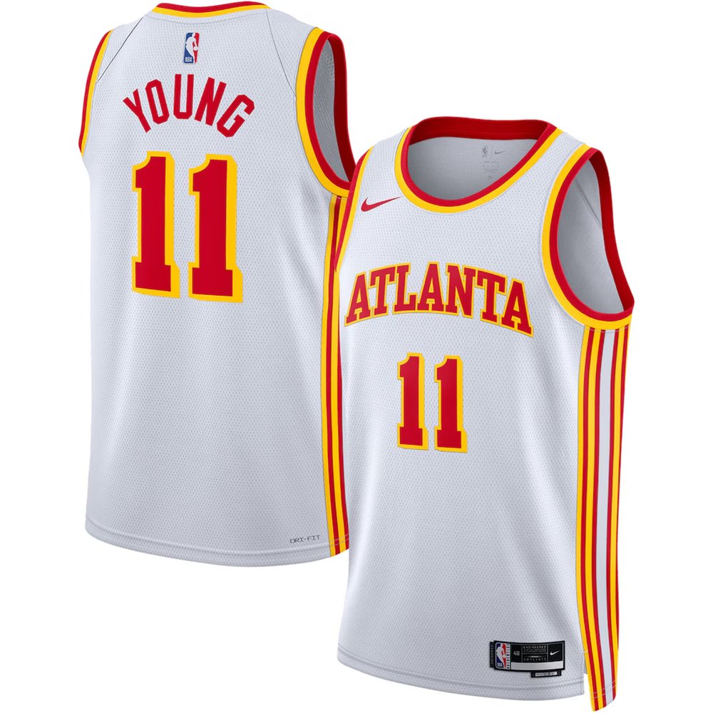 Men's Atlanta Hawks #11 Trae Young White Swingman Association Edition Jersey