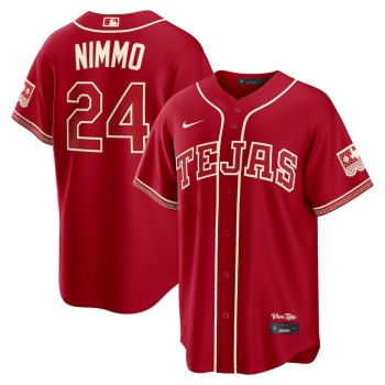 Youth Texas Rangers #24 Brandon Nimmo Nike Red 2026 City Connect Stadium Jersey