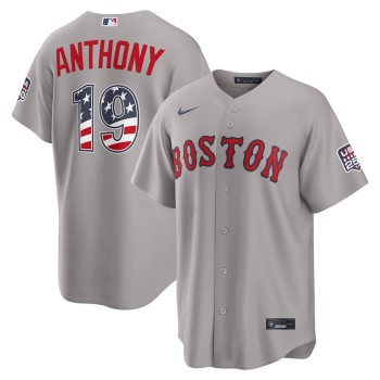 Youth Boston Red Sox #19 Roman Anthony Nike Gray USA 250 Fourth of July Road Stadium Jersey