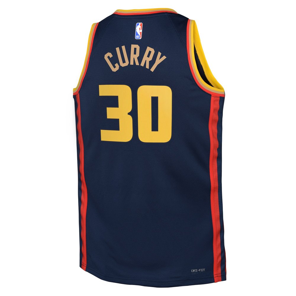 Youth Golden State Warriors #30 Stephen Curry Navy 2024/25 Swingman Player City Edition Jersey