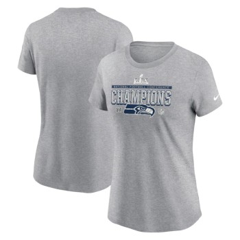 Women's Seattle Seahawks Nike Heather Gray 2025 NFC Champions Locker Room Trophy Collection T-Shirt