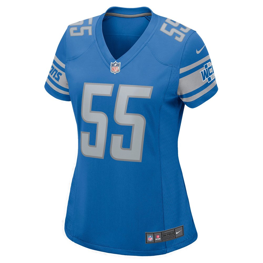 Women's Detroit Lions Derrick Barnes Blue Game Player Jersey