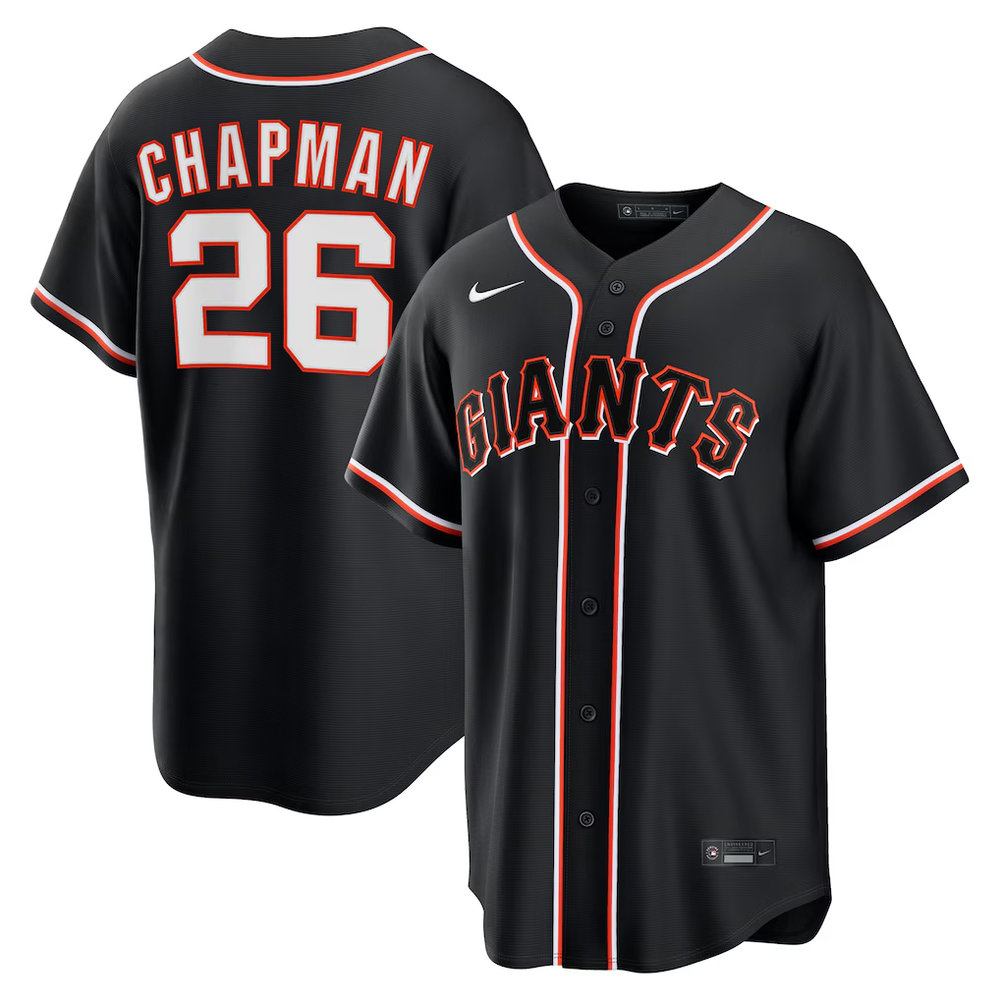 Men's San Francisco Giants #26 Matt Chapman Black Fashion Replica Player Jersey