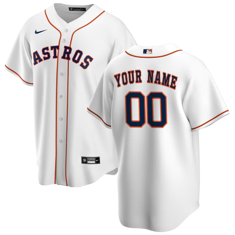 Youth Houston Astros Nike White Home Replica Custom Jersey