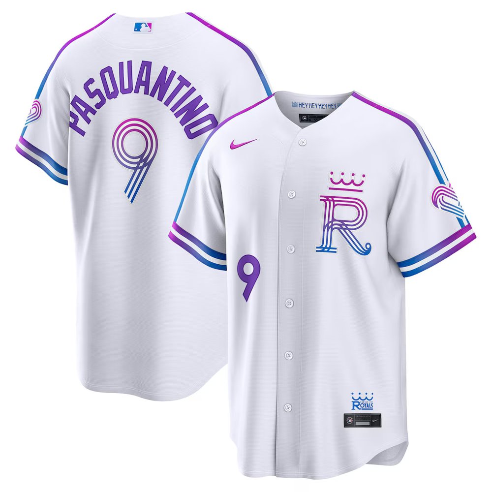 Men's Kansas City Royals #9 Vinnie Pasquantino White 2026 City Connect Stitched Jersey