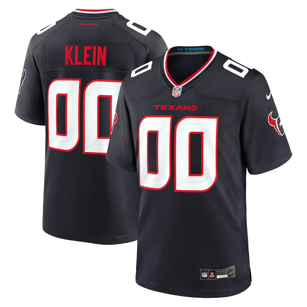 Men's Houston Texans Marlin Klein Black 2026 NFL Draft Game Jersey