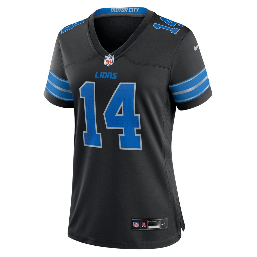 Women's Detroit Lions #14 Amon-Ra St. Brown Black 2nd Alternate Game Jersey Women's Detroit Lions #14 Amon-Ra St. Brown Black 2nd Alternate Game Jersey