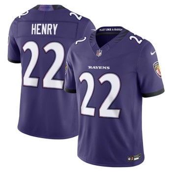 Men's Baltimore Ravens #22 Derrick Henry Purple Vapor F.U.S.E. Sewn Down Limited Jersey
