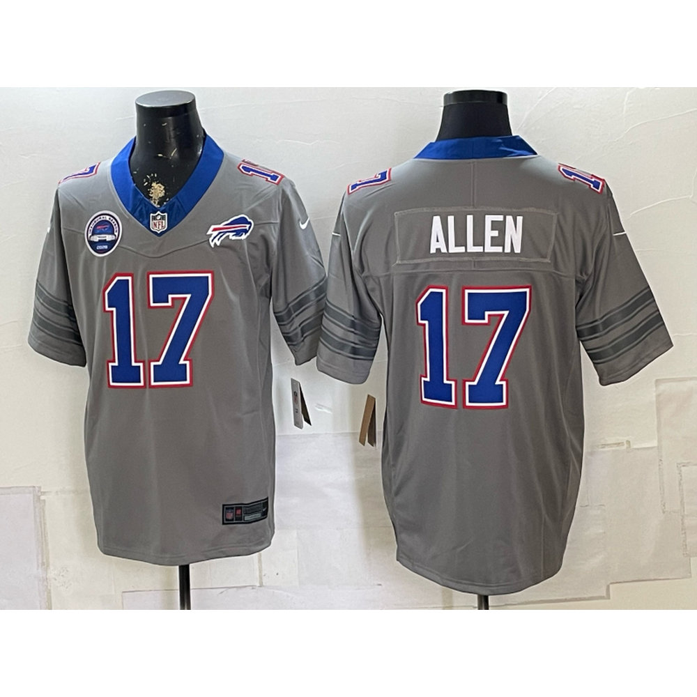 Youth Buffalo Bills #17 Josh Allen Nike Gray Vapor F.U.S.E. Limited Jersey