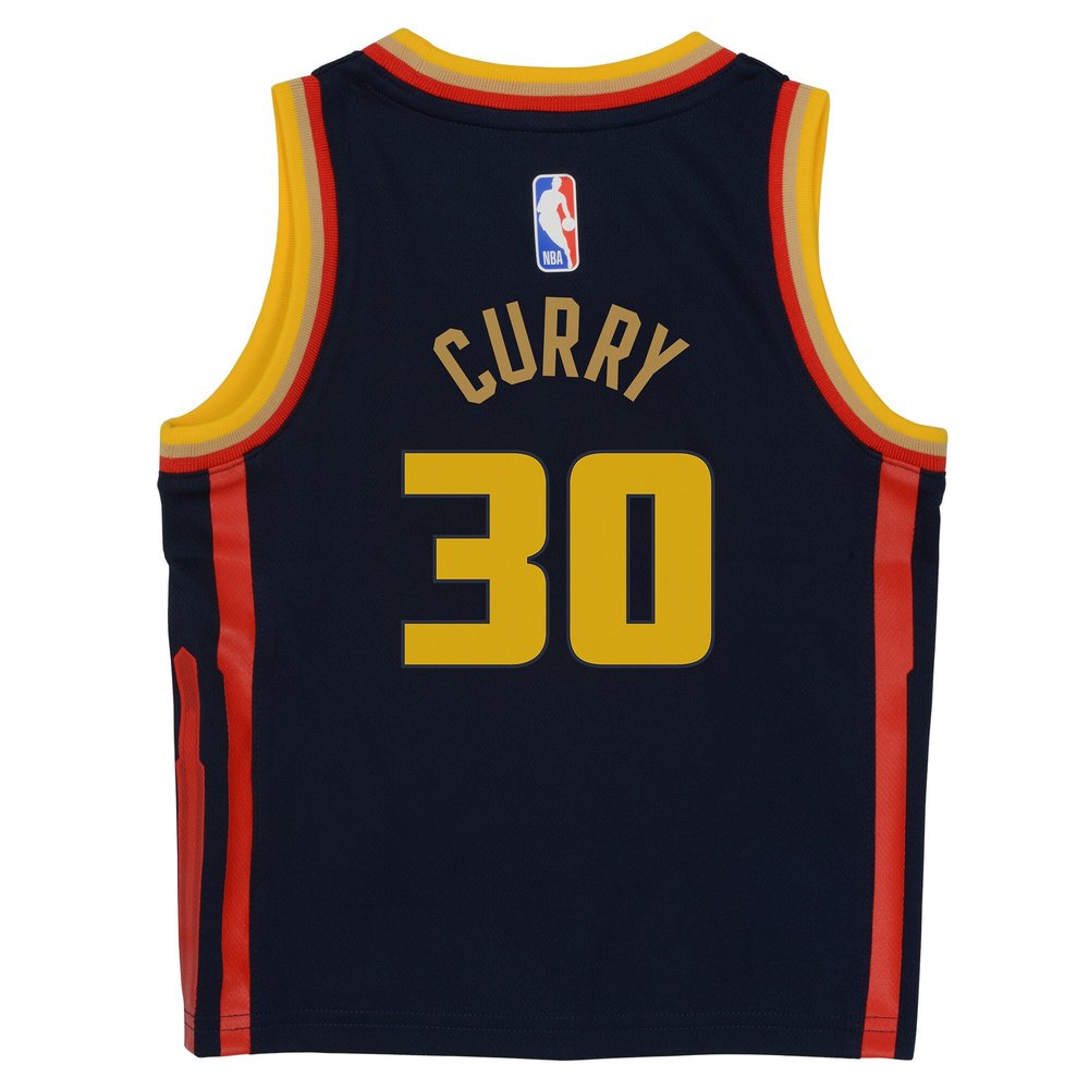 Toddler Golden State Warriors #30 Stephen Curry Navy 2024/25 Swingman Player City Edition Jersey