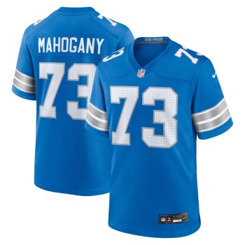Men's Detroit Lions Christian Mahogany  Blue Team Game Jersey Men's Detroit Lions Christian Mahogany  Blue Team Game Jersey