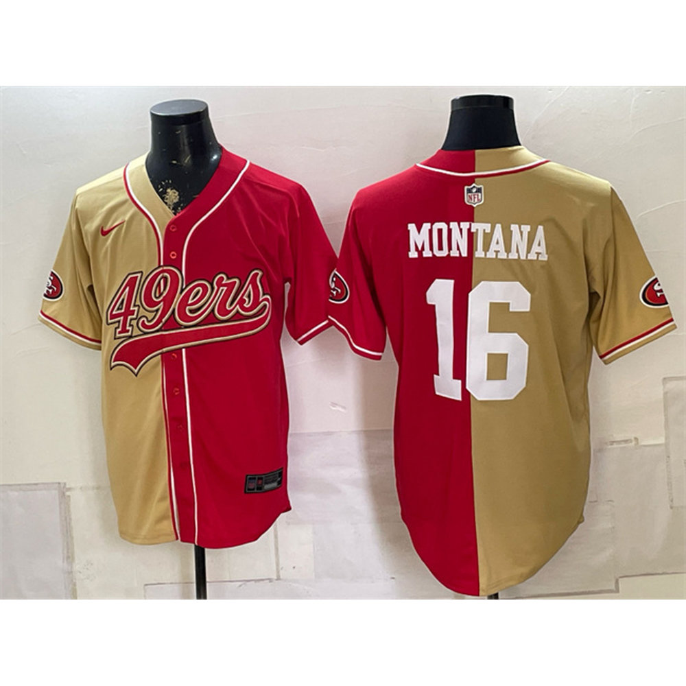 Youth San Francisco 49ers #16 Joe Montana Red Split Stitched Jersey Youth San Francisco 49ers #16 Joe Montana Red Split Stitched Jersey
