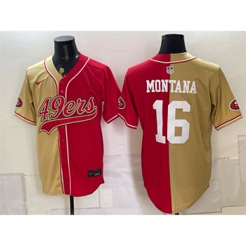 Youth San Francisco 49ers #16 Joe Montana Red Split Stitched Jersey Youth San Francisco 49ers #16 Joe Montana Red Split Stitched Jersey