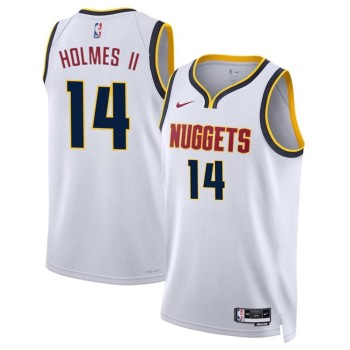 Men's Denver Nuggets #14 DaRon Holmes II White 2024 Draft Association Edition Stitched Basketball Jersey Men's Denver Nuggets #14 DaRon Holmes II White 2024 Draft Association Edition Stitched Basketball Jersey