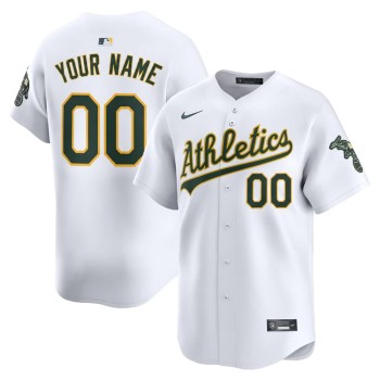 Youth Oakland Athletics White Home Limited Custom Jersey Youth Oakland Athletics White Home Limited Custom Jersey